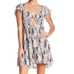 Free People Miss Right Floral Cutout Mini Dress Prairie Size Medium